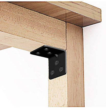 Black Stainless Steel Shelf Bracket,Joint Right Angle Bracket,L Shape Heavy Duty Metal Corner Brace Shelf Supporter for Wood Aufuga (16, 1.5x1.2x1.2) - size: 1.5x1.2x1.2