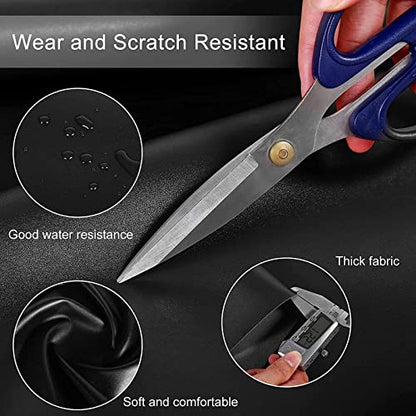 Butarfe Faux Leather 1.0mm Thick Upholstery Leather 2 Yards 54" x 72" Vinyl Leather Fabric By The Yard Soft PU Faux Synthetic Leather Pleather Fabric Black for Sofa Bags Chairs Car Seats DIY Crafts - color: 1.0mm Shiny Surface Black, size: 2 Yards