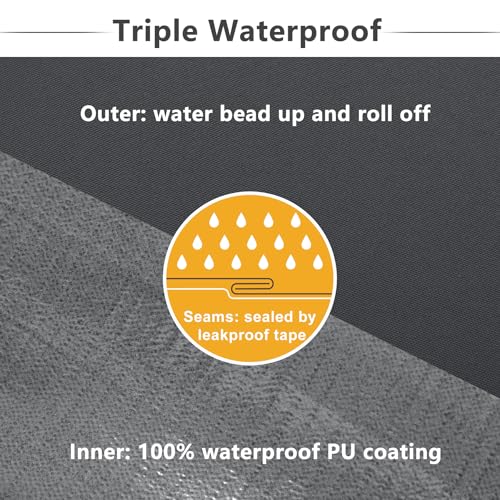 Favoyard Patio Chair Cushions 18.5 x 16 x 3 Inch Waterproof Outdoor Seat - color: Dark Grey, size: 18.5 x 16 x 3 In