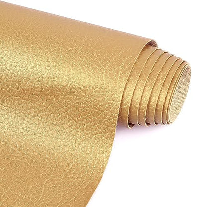 Marine Vinyl Upholstery Faux Leather Fabric, 1 Yard Gold - color: Gold, size: 1 Yard 55" x 36" (Pre-cut)
