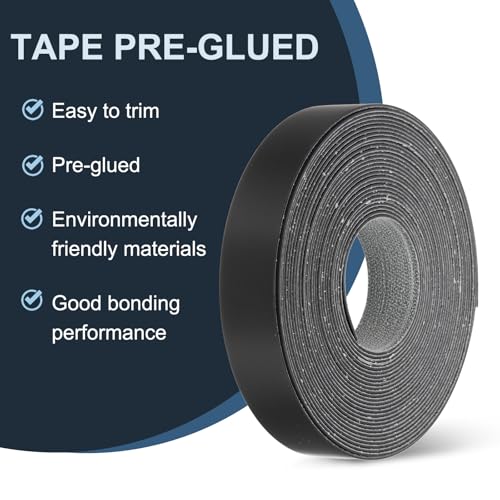 MECCANIXITY Black Edge Banding 25 ft x 7/8 Inch Veneer Tape Pre-glued Flexible Plywood Edge Banding with Hot Melt Adhesive for Furniture Restoration - size: 25 ft x 7/8 Inch