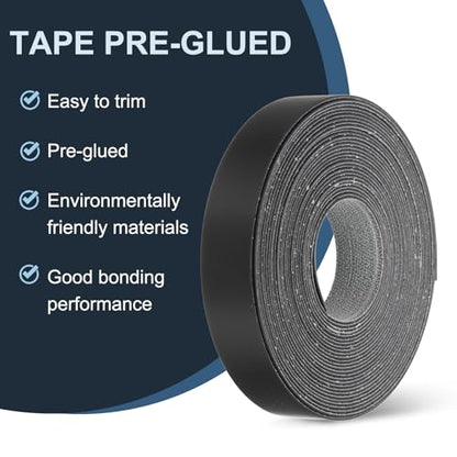MECCANIXITY Black Edge Banding 25 ft x 7/8 Inch Veneer Tape Pre-glued Flexible Plywood Edge Banding with Hot Melt Adhesive for Furniture Restoration - size: 25 ft x 7/8 Inch