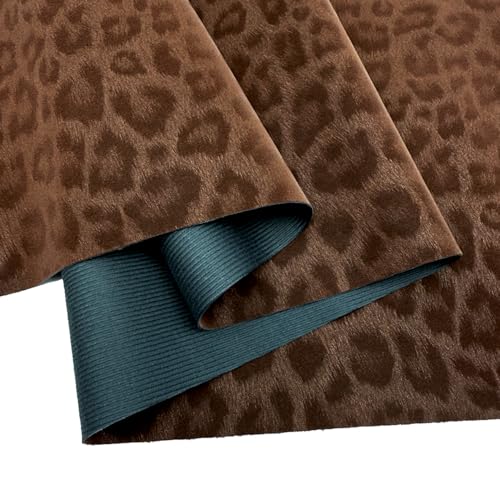 Faux Leather Leopard Roll 32 x 137 cm(12 x 54 inches) Multipurpose Synthetic Faux Leather for DIY Crafts, Earrings, Wallets, Bows, Cosmetic Bags, Handbags - Craft Making Supply (Dark Brown) - color: Dark Brown