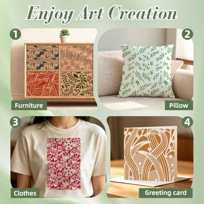 Texture Stencils for Crafts Reusable 12Pcs Stencils(12X8 Inch) - color: Texture 29