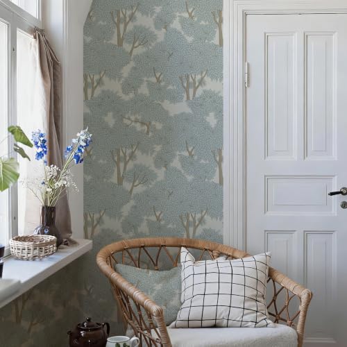 Tree Peel and Stick Wallpaper 17.7"x472.44" Forest Jungle Waterproof Bathroom Mural Stick on Wallpaper Contact Paper Mural - color: Light, size: 17.7in x 39.37ft