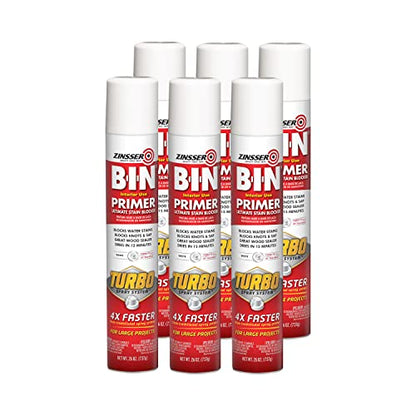 Zinsser B-I-N Shellac Primer-Sealer, White - size: 26 Ounce (Pack of 6), style: Spray