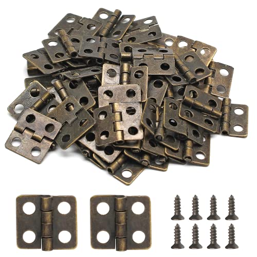 BokWin Mini Hinge for Wooden Jewelry Box, 50PCS, 13 x 12 mm