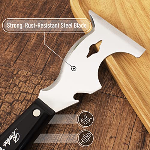 Bates- Paint Scraper, 10 in 1, 2 pcs, Metal Hammer End, Paint Scrapers for Wood, Putty Knife, Metal Scraper, Spackle Knife - color: Black, size: 2 Pack
