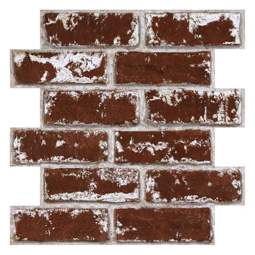 3D Faux Brick Wall Panels Peel and Stick, Designed for Quick DIY - color: Brick-SM-K
