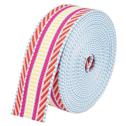 BENECREAT 5 Yards Polyester Jacquard Webbing, 1.5 inch Wide Strap Flat Sewing Woven Ribbon for Clothing Accessories, Camellia