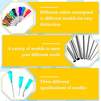 90 Pieces Blunt Tip Dispensing Needle with Luer Elbow Blunt Needle 1inch 0.5inch Industrial Liquid Dispenser Needle Stainless Steel Pet Syringe Needle for Adhesive Glue Dispensing 3 Styles All Gauge