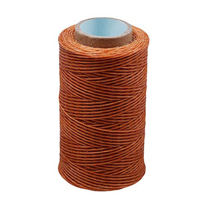 284Yards Leather Sewing Waxed Thread, 0.8mm Waxed Thread for Bookbinding - color: Light Khaki