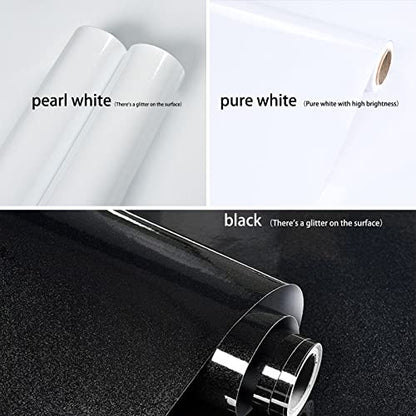 tiltil Glossy Peel and Stick Wallpaper White Contact Paper 23.6" × 197" - color: Pure White, size: 23.6" x 197"