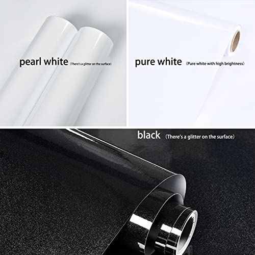 tiltil Glossy Peel and Stick Wallpaper White Contact Paper 15.8" × 393" - color: Pure White, size: 15.8" x 393"