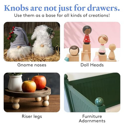 Unfinished Wood Ball Knobs 1 inch for Kitchen Cabinet Knobs, Drawer Knobs, Dresser Knobs and Crafts, Pack of 500, by Woodpeckers - size: 1 inch