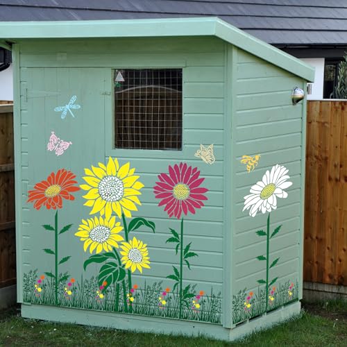 Large Flower Stencils for Painting Sunflower Stencils for Crafts Reusable - style: Daisy Sunflower