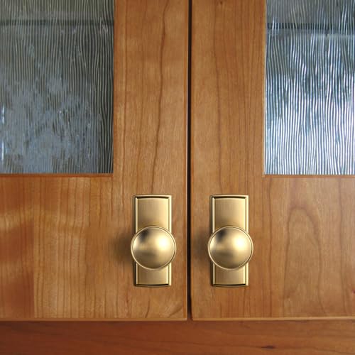6Pack Champagne Bronze Cabinet Knobs with Backplate Drawer knobs - color: Champagne Bronze, style: Escutcheon