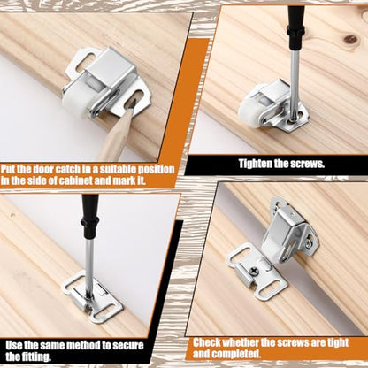 LEIFIDE 20 Pack Hardware Roller Wheel Cabinet Latches and Catches
