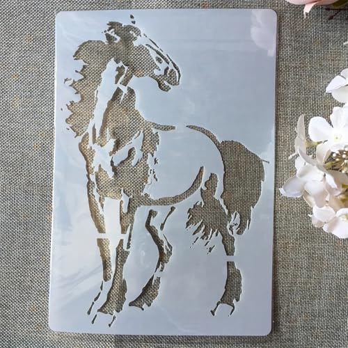 TIAMECH A4 Reusable Horse Stencil for Painting - style: Galloping Horse