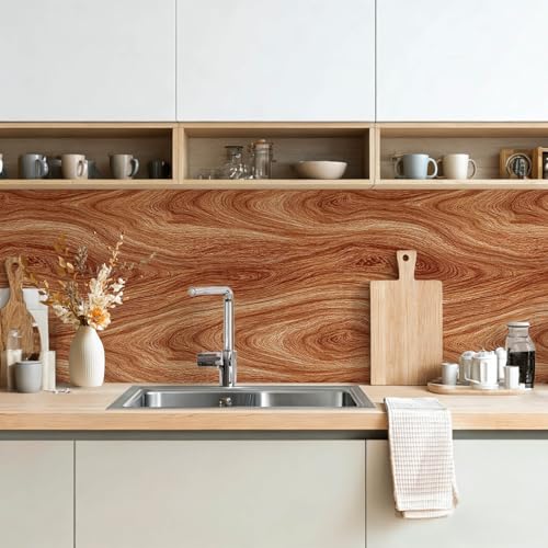 HOMETITUTE Light Brown Wood Grain Peel Stick Wallpaper 15.7x39.4 Vinyl - color: Wallpaper#2