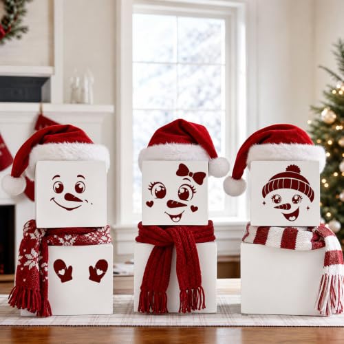AFRITEE Christmas Stencils for Crafts Reusable Snowman Template for Wall - style: Snowman