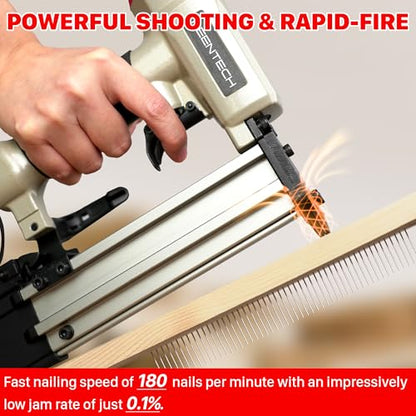 KEENTECH Pneumatic Pin Nailer 23 Gauge with 2,160 1/2" to 1-3/8" Pin Nails - color: Silver, size: Fit 1/2" to 1-3/8" Pin Nails