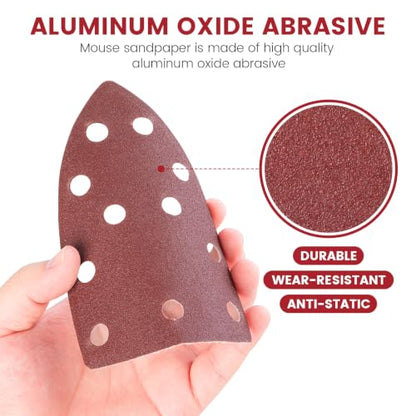 11‑Hole Mouse Detail Sander Sandpaper, 70‑Pack Triangular Sander Pads