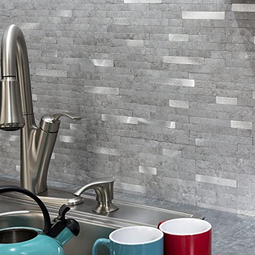 Aspect Peel and Stick Collage Tile in Cloud Shimmer (2pc per Pack/5 Pack) - color: Cloud Shimmer, size: 5 Pack