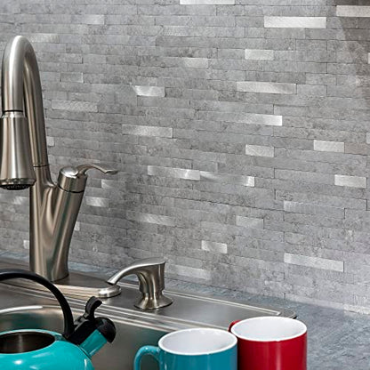 Aspect Peel and Stick Collage Tile in Cloud Shimmer (2pc per Pack/5 Pack) - color: Cloud Shimmer, size: 5 Pack