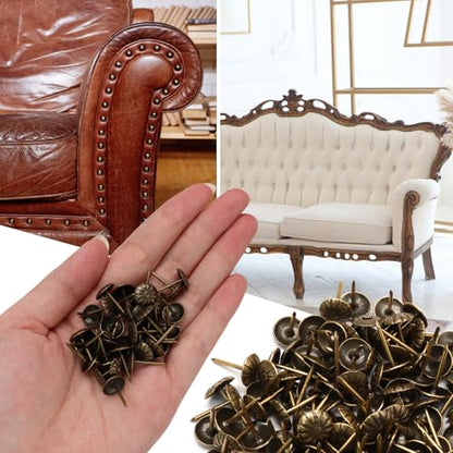 Antique Brass Upholstery Tacks, 120PCS, 7/16 Inch - color: Bronze