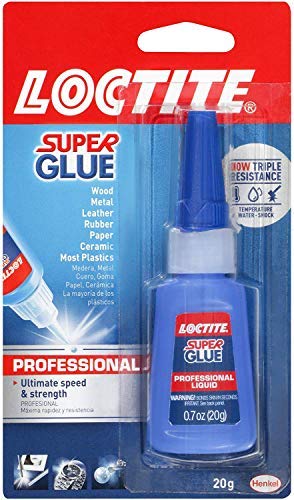 Loctite Super Glue Liquid Professional, Clear, 0.7 fl oz Bottle, 4 Pack - Superglue for Plastic, Wood, Metal, Crafts & Repair, Cyanoacrylate Adhesive Instant Glue, Quick Dry - size: 4 Pack