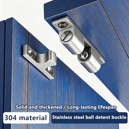 4PCS 60mm Solid Brass Adjustable-Tension Double Roller Catch, Heavy Duty Cabinet Latch Hardware for Closet Cupboard Wardrobe French Doors, Silver Finish - size: 60mm