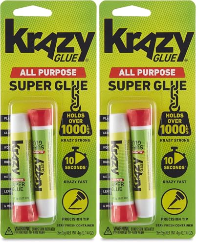 Krazy Glue All Purpose Super Glue, Precision Tip, 2 Grams, 2 Count (Pack of 2) - size: 2 Count (Pack of 2)