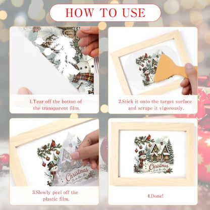 Christmas Rub on Transfers for Crafts, Art Transfer Furniture Decals - style: Vintage Christmas 02