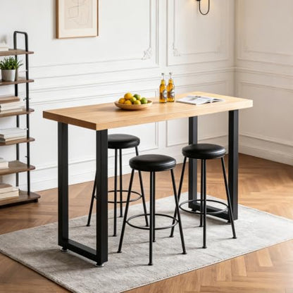 36 Inch Metal Bar Table Legs, Heavy Duty Steel Dining Table Legs with Adjustable Feet, Easy to Install, Black, Set of 2 for Workbench, DIY Furniture,36 inch Height x 13.8 inch Wide - size: H36"x W13.8" U Shape