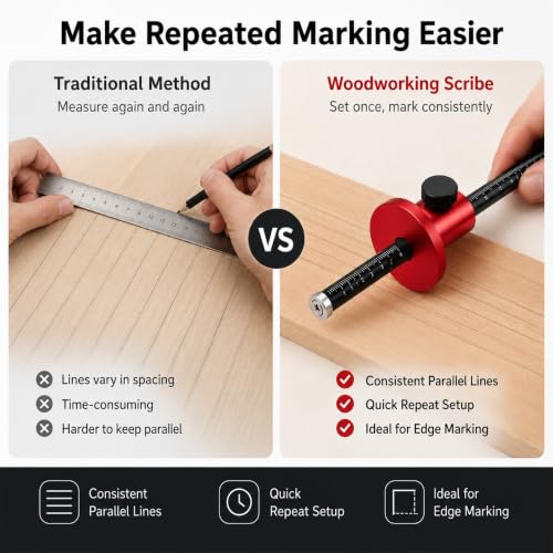 Woodworking Wheel Marking Gauge with Dual Scale