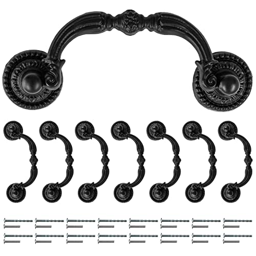8 Pack 2.75" Hole Center Bail Pull Antique Black Drawer Handle - color: Black(8 PCS), size: 2.75 Inch