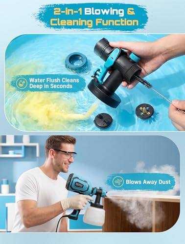 SEESII Paint Sprayer,700W HVLP Paint Gun with 4 Nozzles and 3 Patterns
