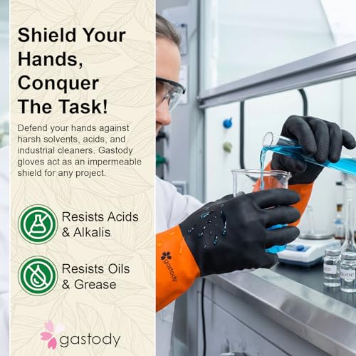 Gastody™ - Chemical Resistant Gloves, Reusable,Heavy Duty Safety Work Gloves,Resist Acid,Oil,Alkali - S-M-L-XL-XXL Size - size: Small, style: Chemical Gloves Set of 2 Pairs