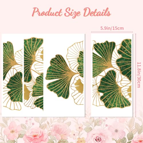 Peacoblue Ginkgo Gold Foil Rub On Transfers for Furniture Craft 6"x12" - style: Ginkgo Gold Foil