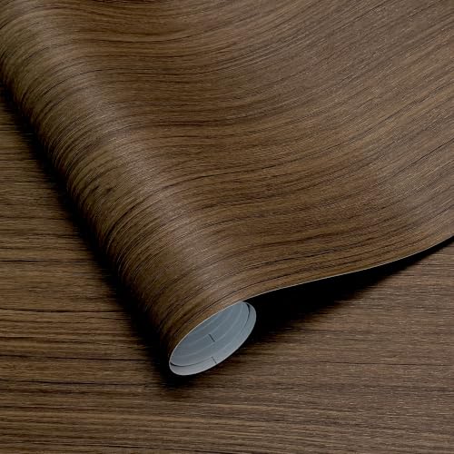Dark Brown Wood Grain Wallpaper Peel and Stick Contact Paper for Cabinets - color: Dark Brown, size: 15.7" x 118"