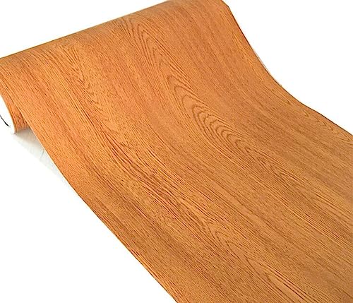 UPREDO Brown Wood Grain Adhesive Paper Wall Paper Vinyl Funitures Dresser Drawer Cabinet Sticker (15.8X197inch(16.4ft), Brown) - size: 15.8"W x 197"L