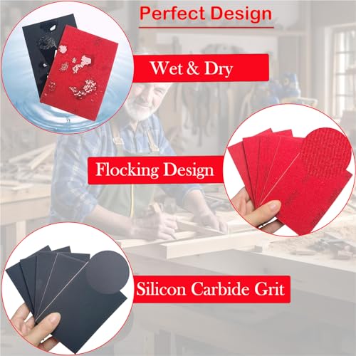 20 PCS 3 x 4 Inch 2000 Grit Sanding Sponge - Hook-and-Loop Backing Sander Sponges Pads - Soft Foam Hand Sand Block Wet Dry Sandpaper for Model Plastic Toy Drywall Metal Wood Furniture Polishin - style: 2000 Grit