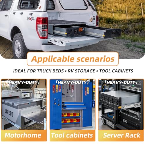 with Lock Heavy Duty Drawer Slides 12 14 16 18 20 22 24 26 28 30 32 34 36 40 44 48 52 56 60 Inch 380 Lbs Side Mount Full Extension Ball Bearing Rails Rail Tool Box Runner-W:76mm, 40 Inch - size: 40 Inch, style: Load:500 lb (With lock) -W:76mm