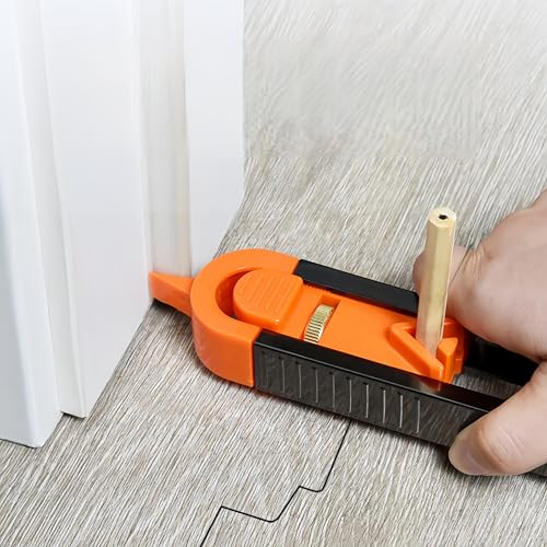 Woodworking Measurement Tool Set Locking Adjustable Profile Scribing Ruler Plastic and Metal Precision for Cabinetry Trim Flooring, Contour Ruler + Pencil - color: Contour Ruler + Pencil