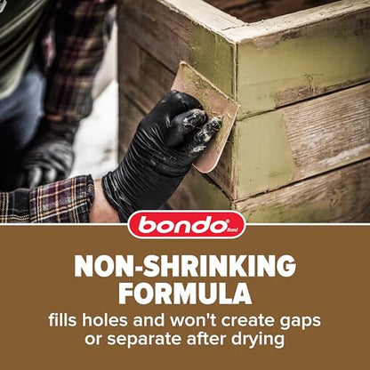 Bondo Wood Filler 12 oz with Hardener 0.5 oz, Repairs Chips and Cracks in Wood, Sandable, Paintable, and Stainable (WF-PT-ES) - size: 1 Filler 12 oz, 1 Hardener 0.5 oz