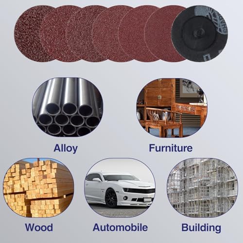 SPEEDWOX 50Pcs 2" 36 Grit Quick Change Sanding Discs Aluminum Oxide Coated - style: 36 Grit