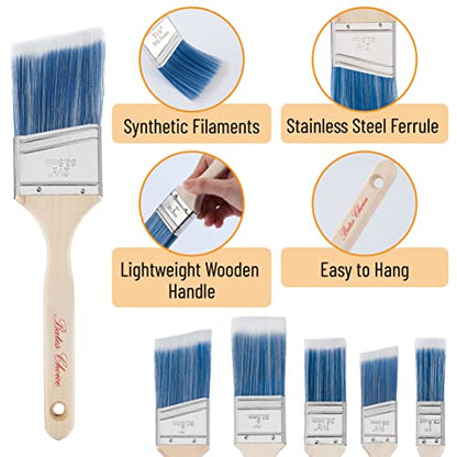Bates 3-Inch Paint Brushes, 2 Pack - Treated Wood Handle, Stain & Furniture Brush, Painting Brush for Walls - color: Wood Handle, size: 2 Pack, 3"