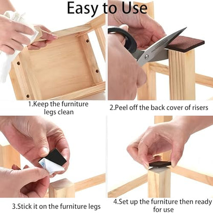 16PCS 3.5” Square Felt Furniture Pads, Self Adhesive Cuttable Chair Leg Pads Anti Scratch Floor Protectors for Hardwood Laminated Tile Cabinet Surface Protector, Brown - size: 3.5 INCH