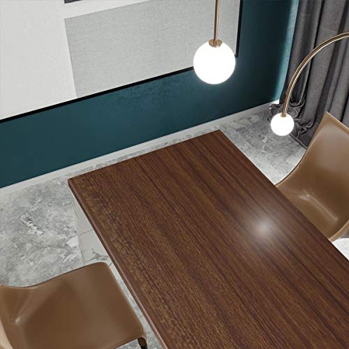TOTIO 48x197inch Extra Wide Brown Wood Peel and Stick Wallpaper Walnut Textured Contact Paper Warm Brown Wood Grain Vinyl Wrap Matte Thick Waterproof Adhesive Wall Paper Roll Natural Wood Wall Sticker - color: Warm Brown, size: 48" x 197"